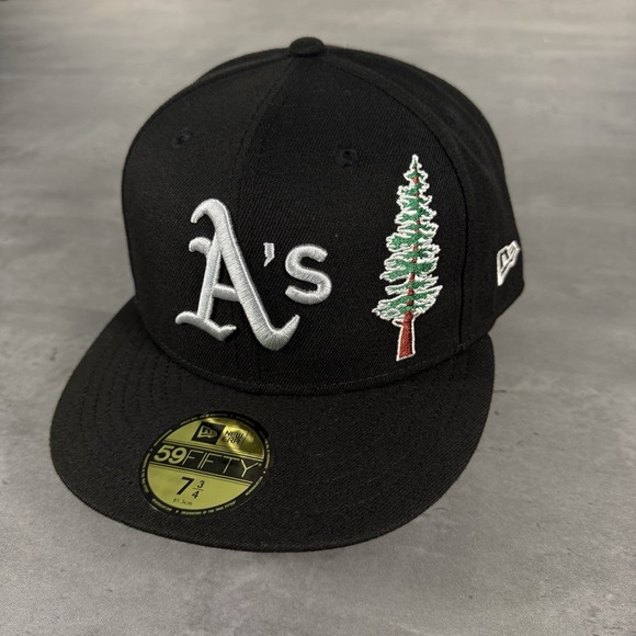 New Era Other - Oakland A's Athletics Hat‎ New Era Cap 7 3/4 Black Local Icon RARE Cocktail Tree